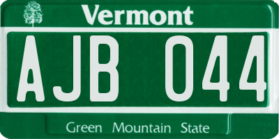 VT license plate AJB044