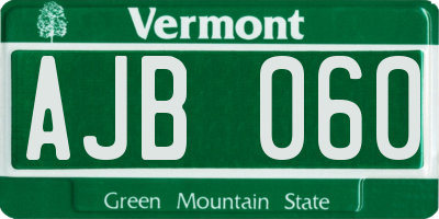 VT license plate AJB060