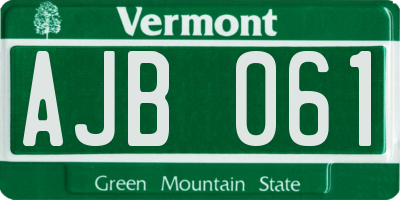 VT license plate AJB061