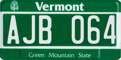 VT license plate AJB064