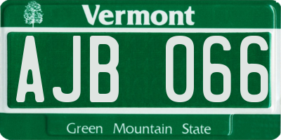 VT license plate AJB066