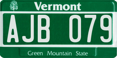 VT license plate AJB079