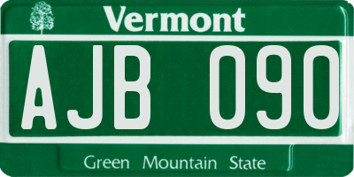 VT license plate AJB090