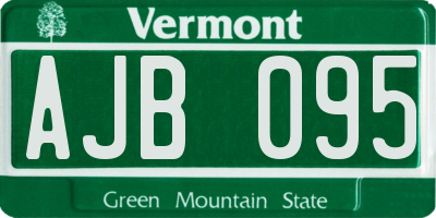 VT license plate AJB095
