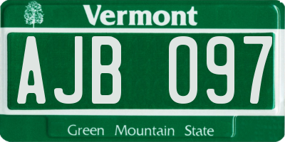 VT license plate AJB097