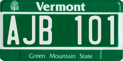 VT license plate AJB101