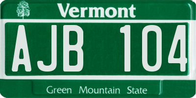 VT license plate AJB104
