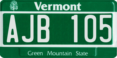 VT license plate AJB105