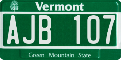 VT license plate AJB107