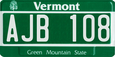 VT license plate AJB108