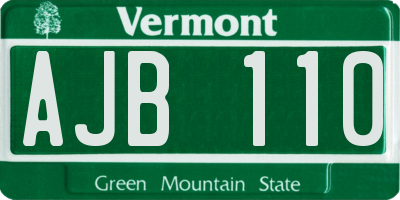 VT license plate AJB110