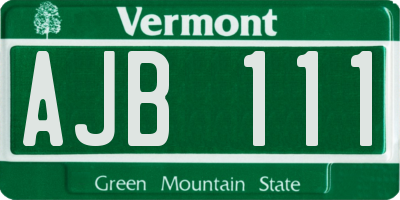 VT license plate AJB111