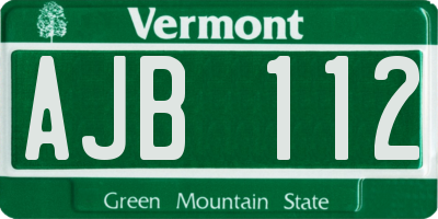 VT license plate AJB112