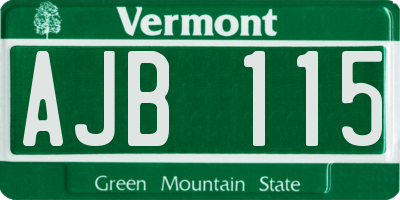 VT license plate AJB115