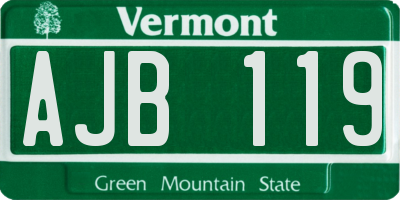 VT license plate AJB119