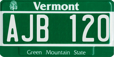 VT license plate AJB120