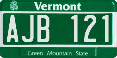 VT license plate AJB121