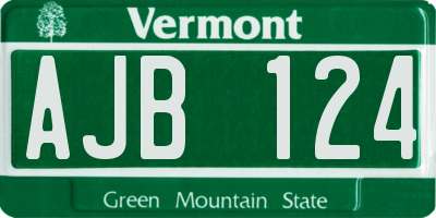 VT license plate AJB124