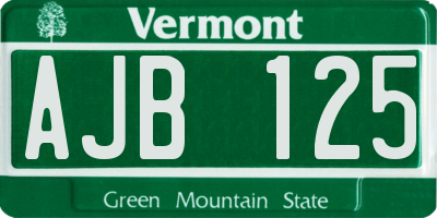 VT license plate AJB125