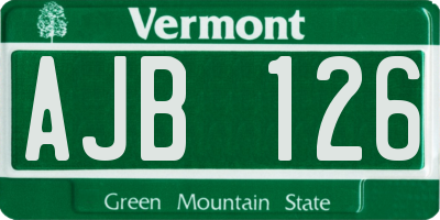 VT license plate AJB126