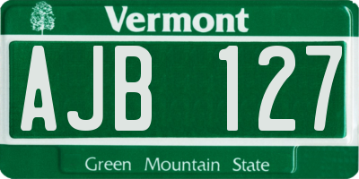 VT license plate AJB127