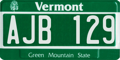 VT license plate AJB129