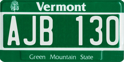 VT license plate AJB130