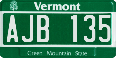 VT license plate AJB135