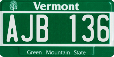 VT license plate AJB136