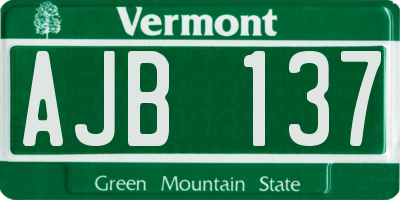 VT license plate AJB137