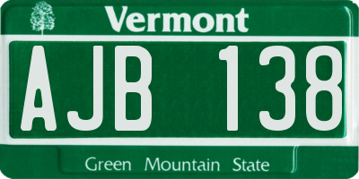 VT license plate AJB138
