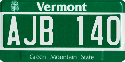 VT license plate AJB140