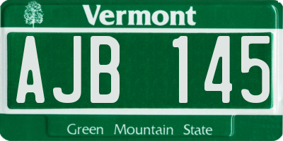 VT license plate AJB145