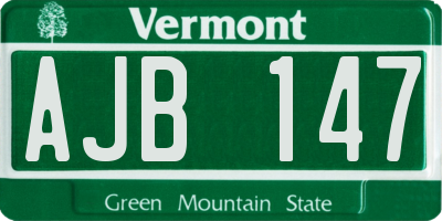 VT license plate AJB147