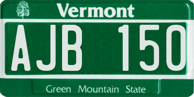 VT license plate AJB150