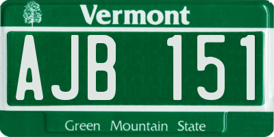 VT license plate AJB151