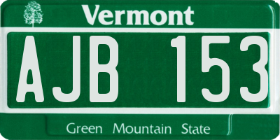 VT license plate AJB153