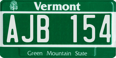 VT license plate AJB154
