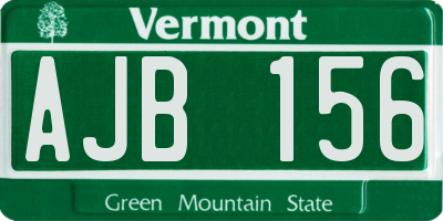 VT license plate AJB156