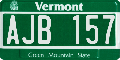 VT license plate AJB157