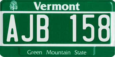 VT license plate AJB158