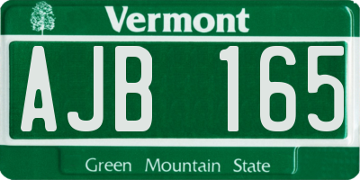 VT license plate AJB165