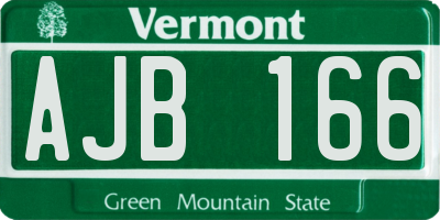 VT license plate AJB166