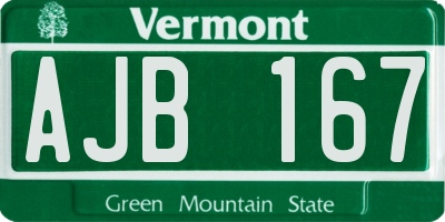VT license plate AJB167