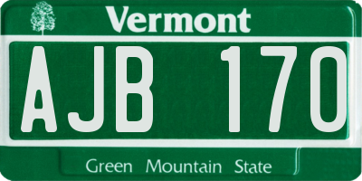 VT license plate AJB170