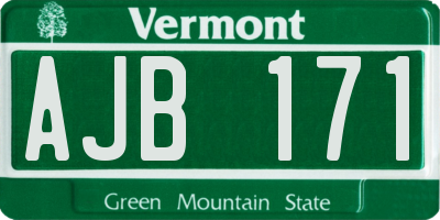 VT license plate AJB171
