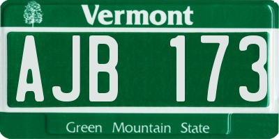 VT license plate AJB173