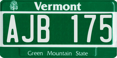 VT license plate AJB175