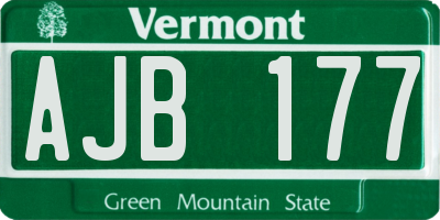 VT license plate AJB177