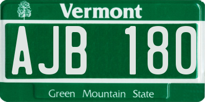 VT license plate AJB180